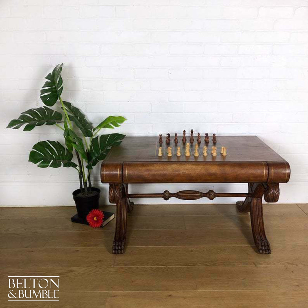 Leather Topped Chess Board Coffee Table-Belton & Bumble