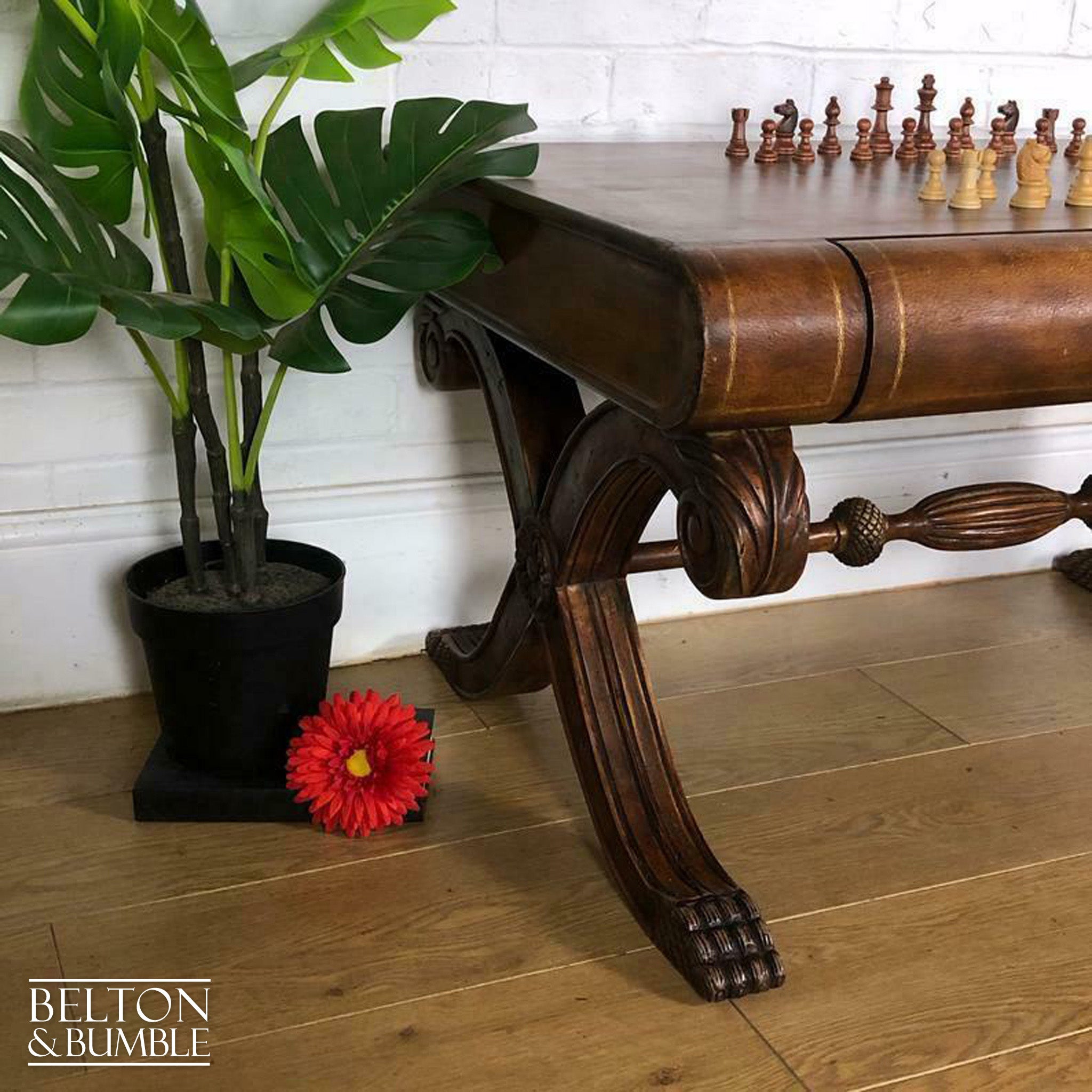 Leather Topped Chess Board Coffee Table-Belton & Bumble
