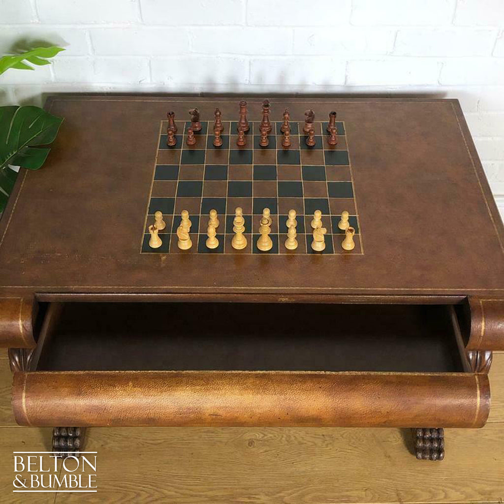 Leather Topped Chess Board Coffee Table-Belton & Bumble
