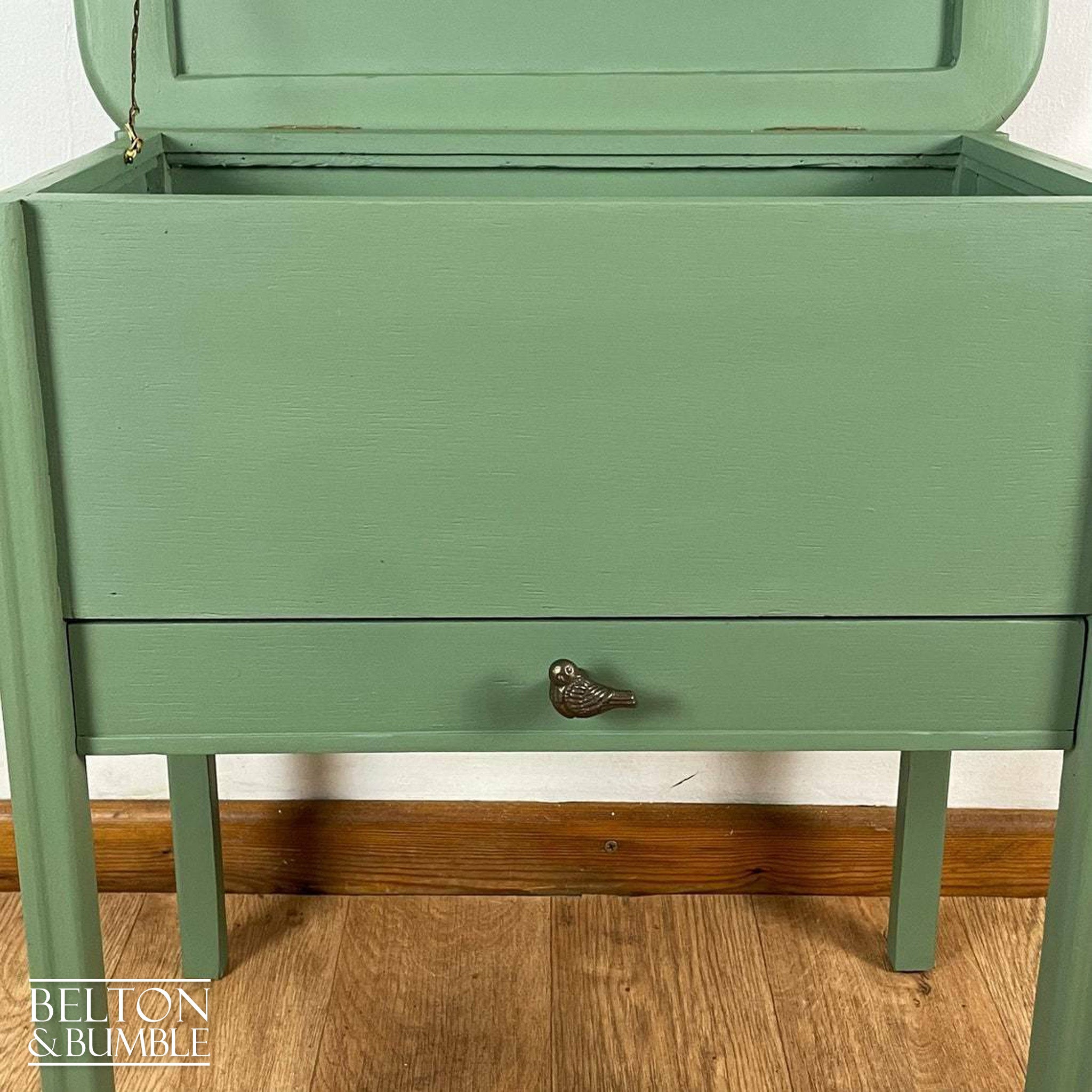 Lift Lid Cabinet in Olive Green-Belton & Bumble