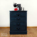 Lockable Wooden Filing Cabinet in Blue-Belton & Bumble