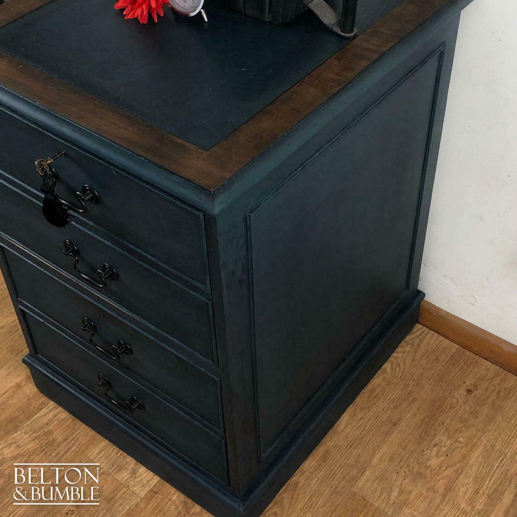 Lockable Wooden Filing Cabinet in Blue-Belton & Bumble