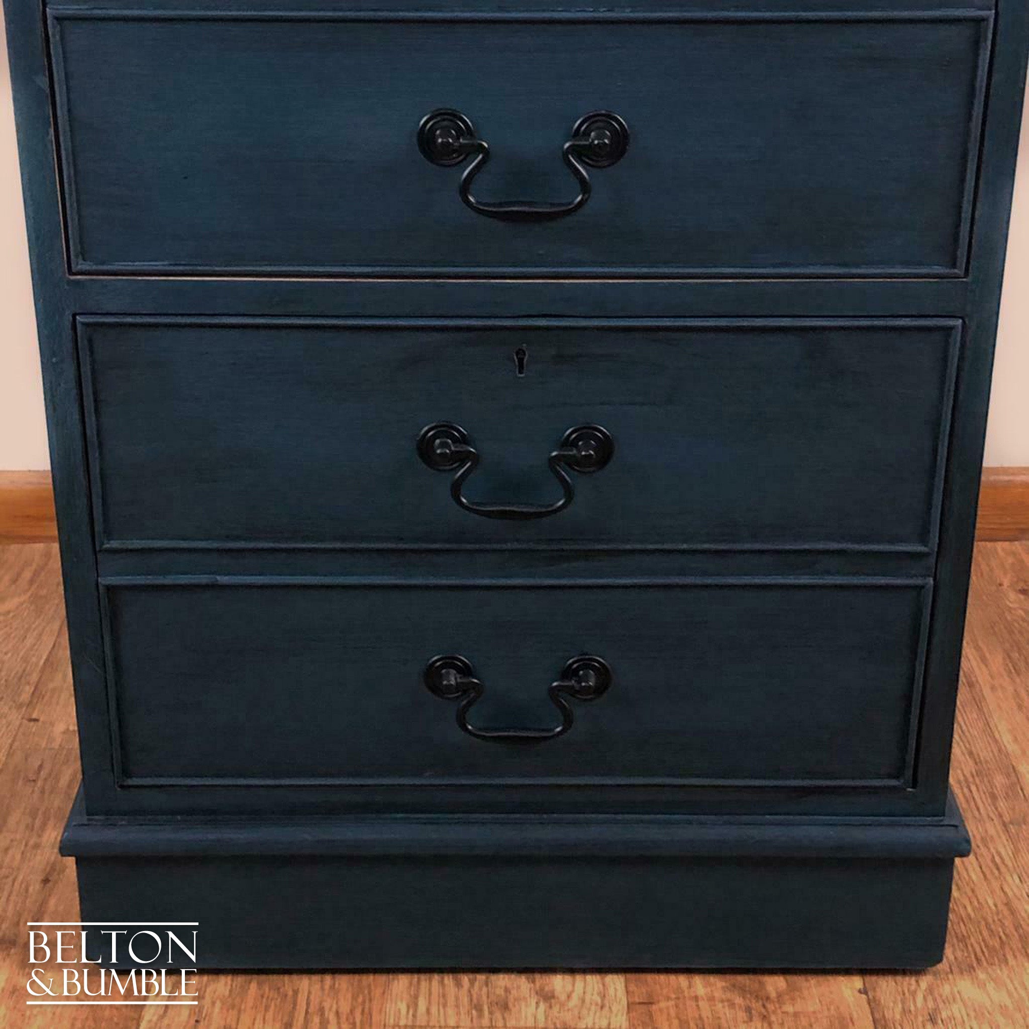 Lockable Wooden Filing Cabinet in Blue-Belton & Bumble