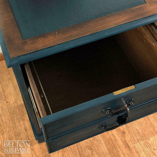 Lockable Wooden Filing Cabinet in Blue-Belton & Butler