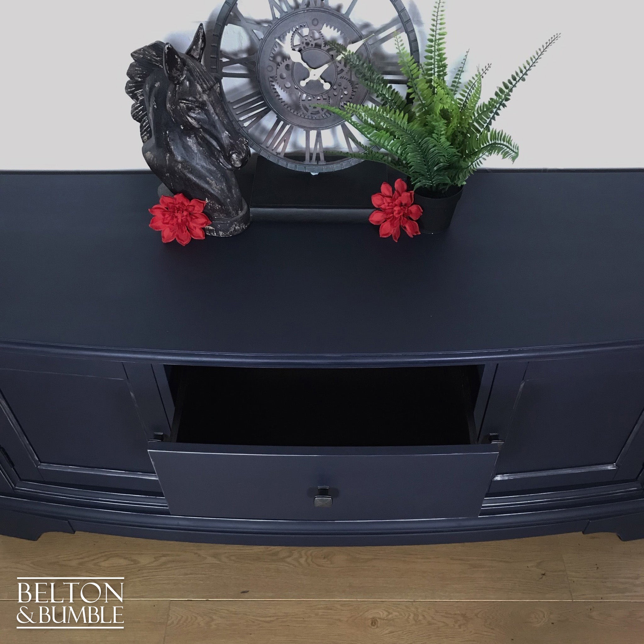 Low Level Navy Blue Sideboard / Entertainment Unit-Belton & Bumble