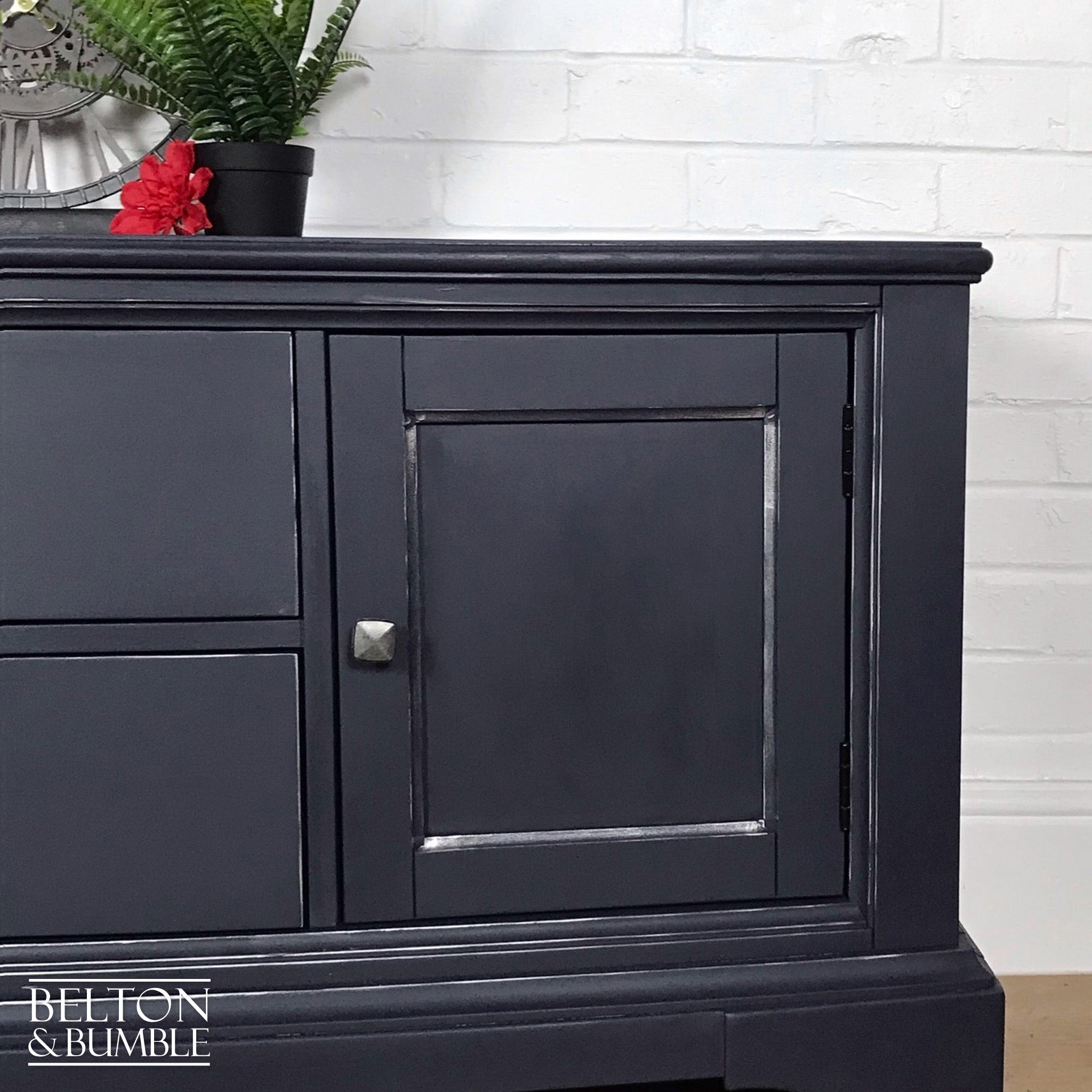 Low Level Navy Blue Sideboard / Entertainment Unit-Belton & Bumble