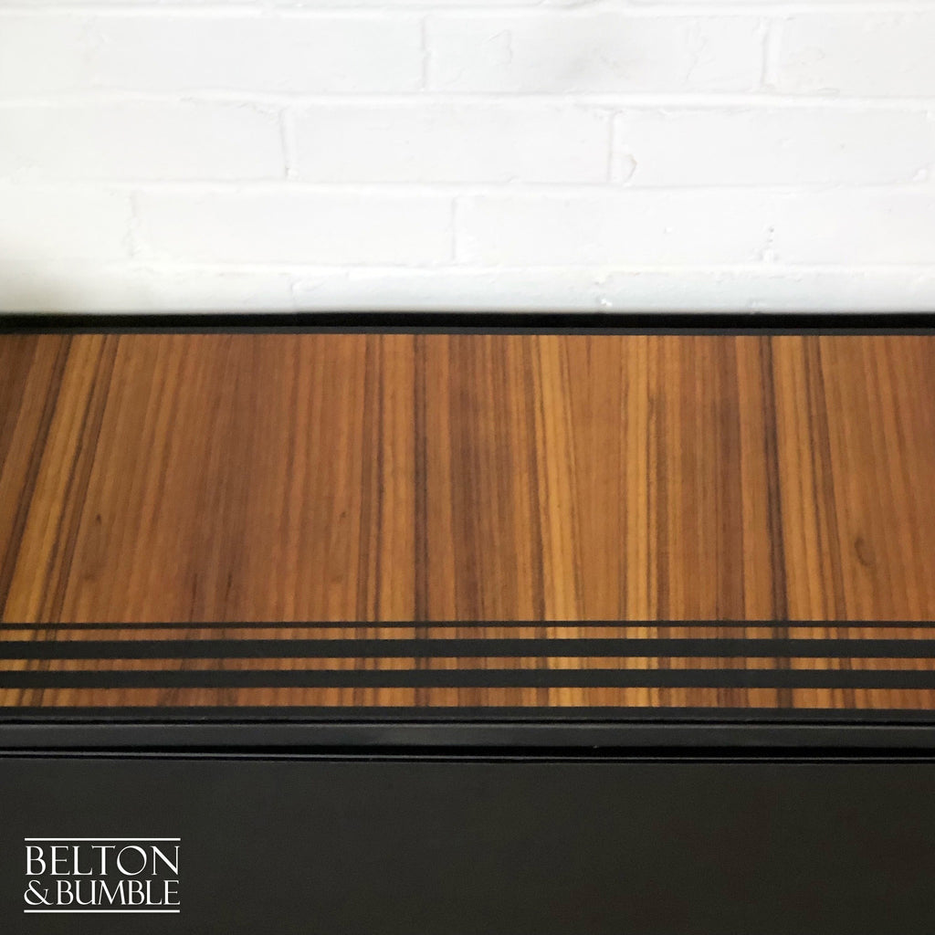 Mid Century Modern Storage Box in Black and Wood-Belton & Bumble