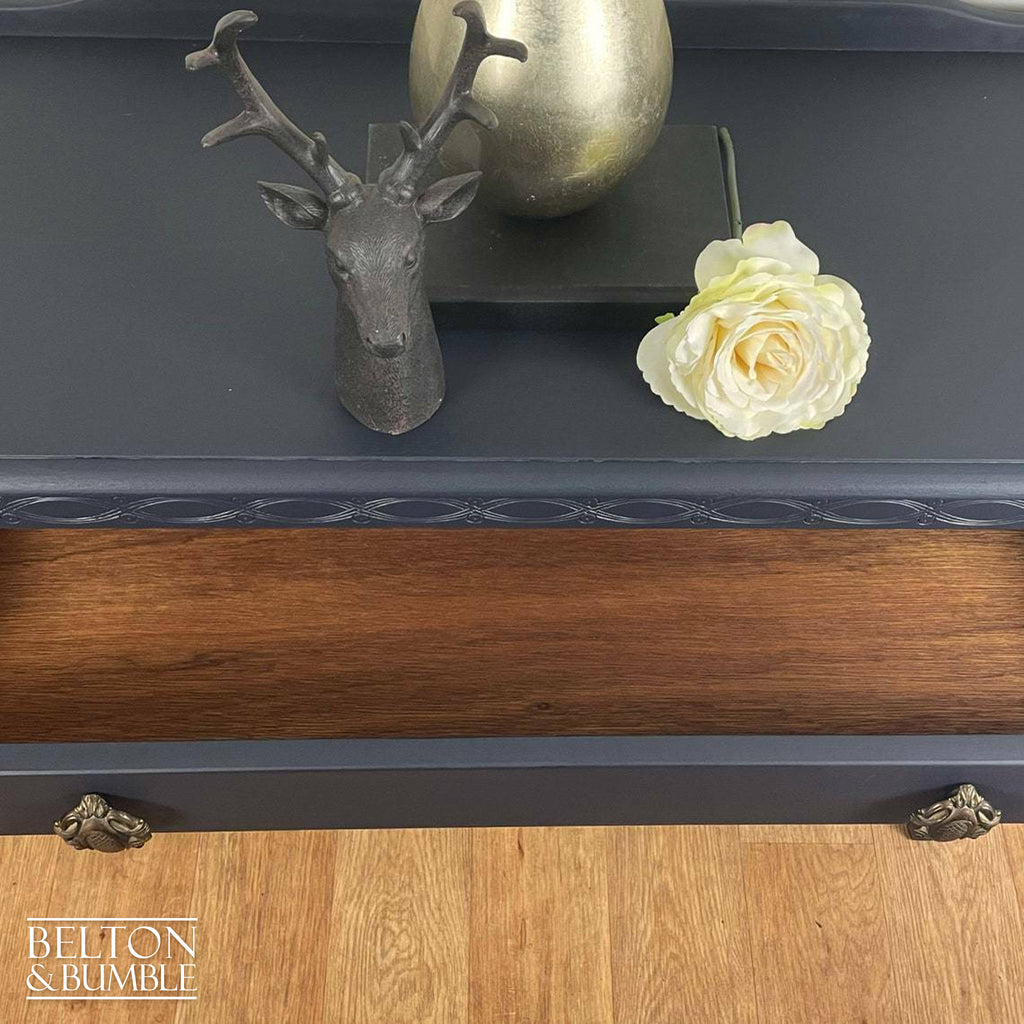 Navy Blue Dressing Table Drawer Set with Mirror by Lebus-Belton & Bumble