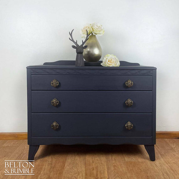Navy Blue Dressing Table Drawer Set with Mirror by Lebus-Belton & Butler
