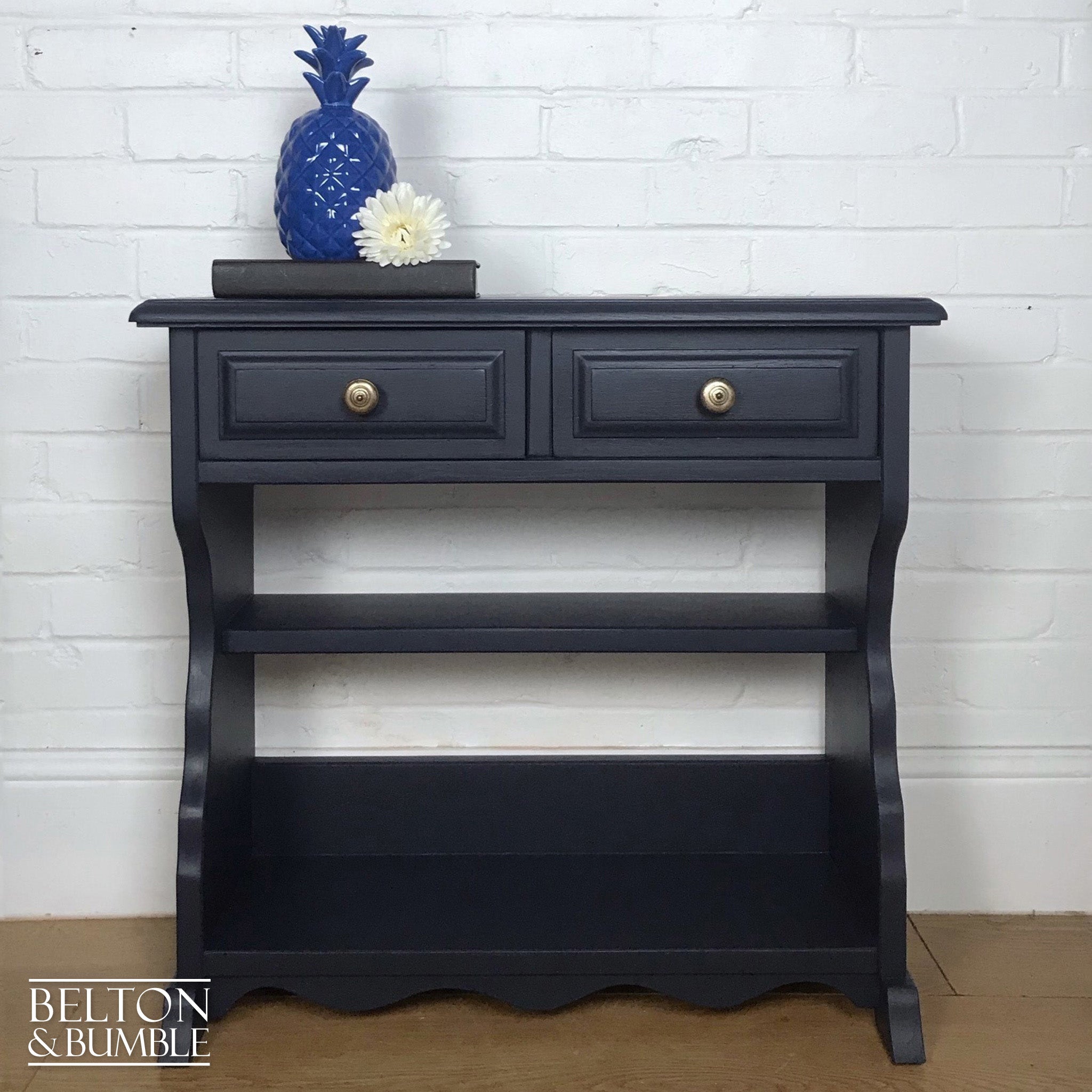 Navy Blue Hallway Console Table with Drawers-Belton & Bumble