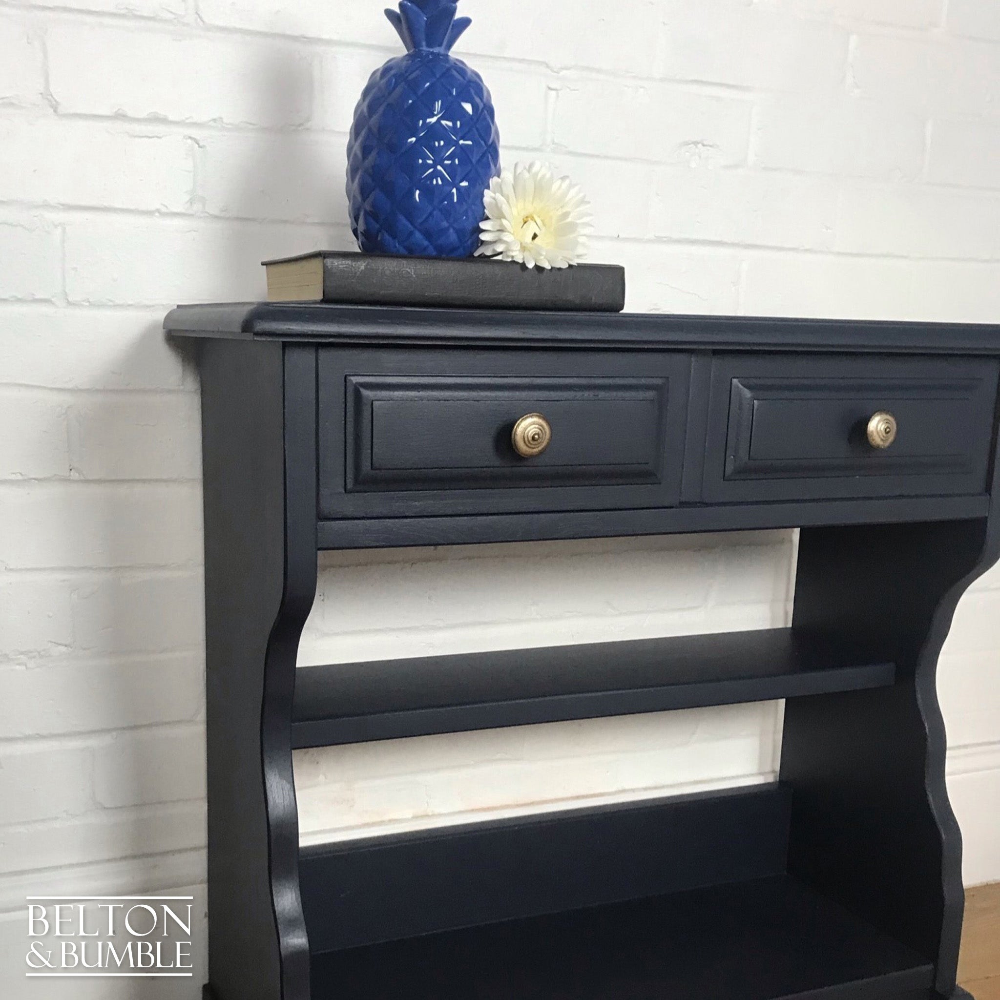 Navy Blue Hallway Console Table with Drawers-Belton & Bumble