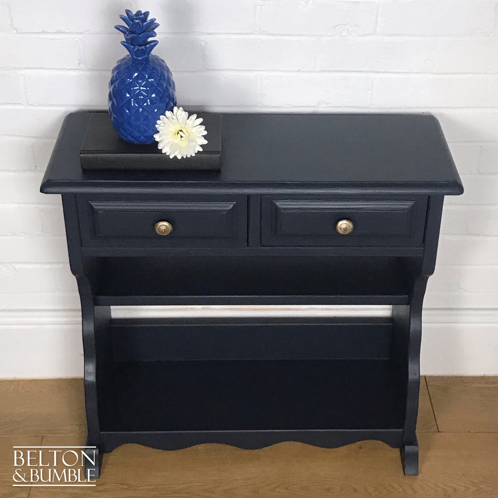 Navy Blue Hallway Console Table with Drawers-Belton & Bumble