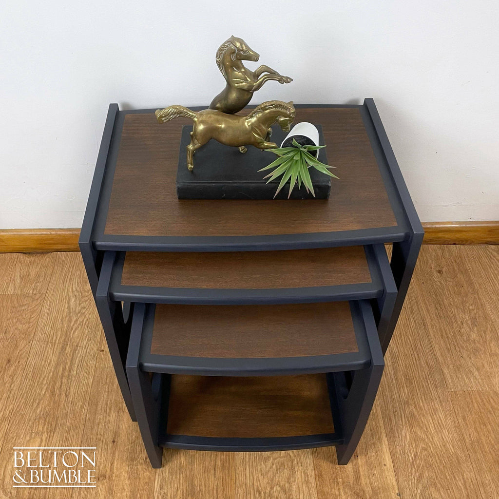 Set of Three Nest of Tables in Navy Blue-Belton & Bumble