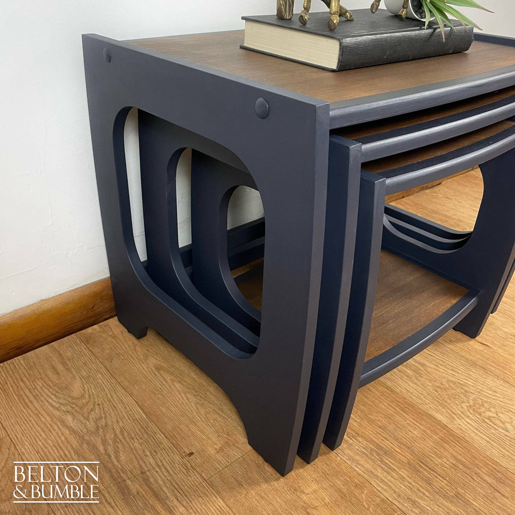 Set of Three Nest of Tables in Navy Blue-Belton & Bumble