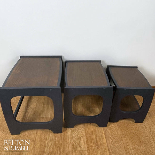 Set of Three Nest of Tables in Navy Blue-Belton & Butler