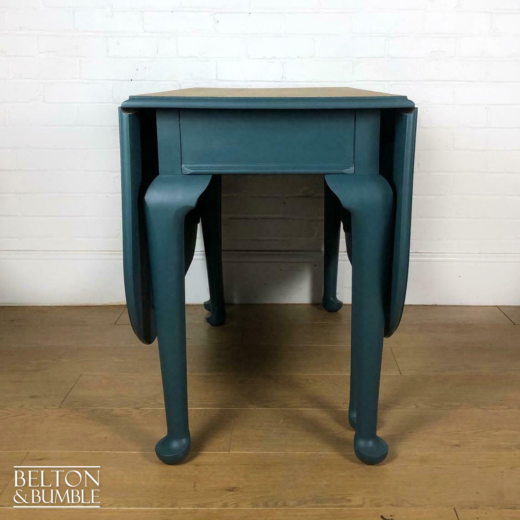 Oak Gate Leg Drop Leaf Dining Table in Green-Belton & Bumble