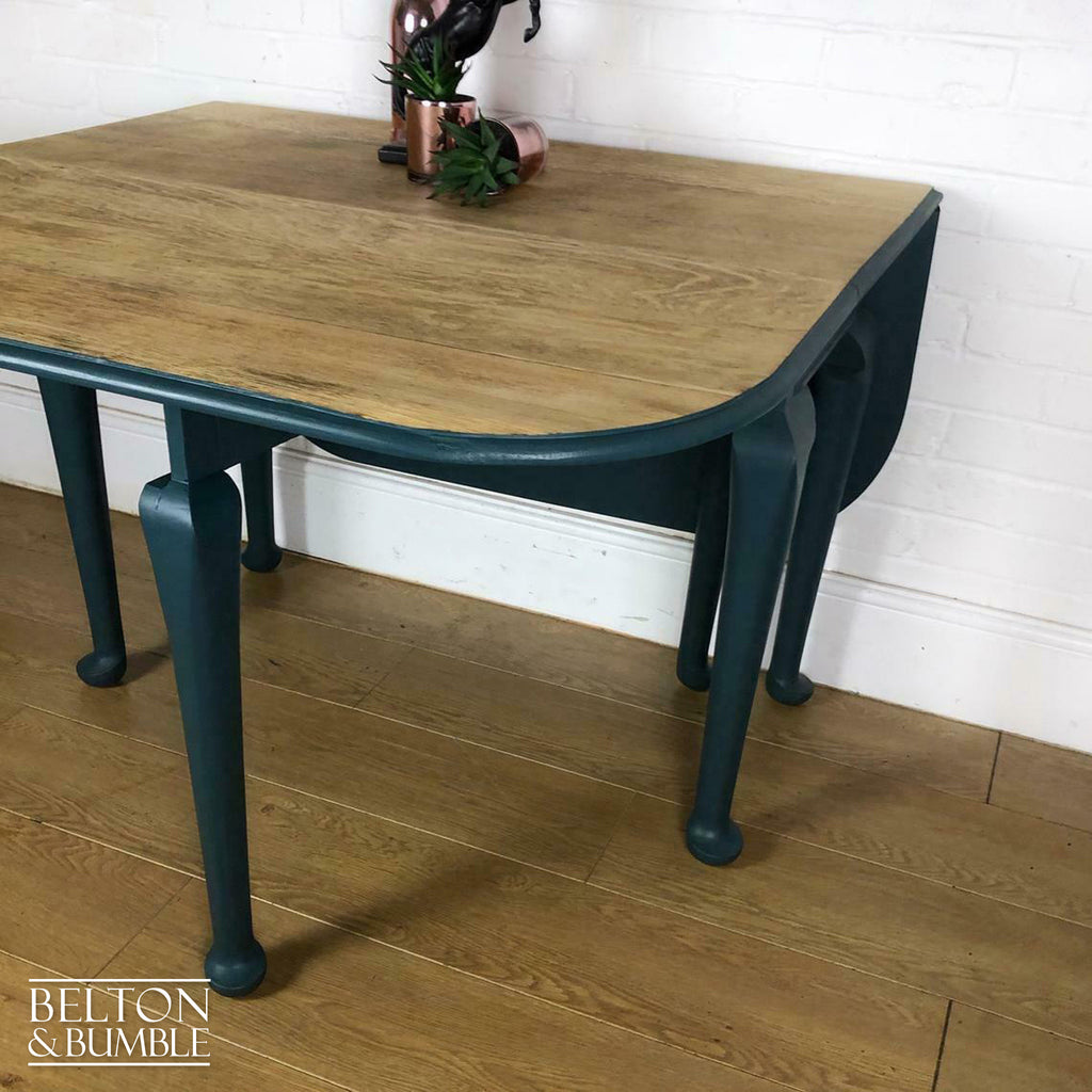 Oak Gate Leg Drop Leaf Dining Table in Green-Belton & Bumble