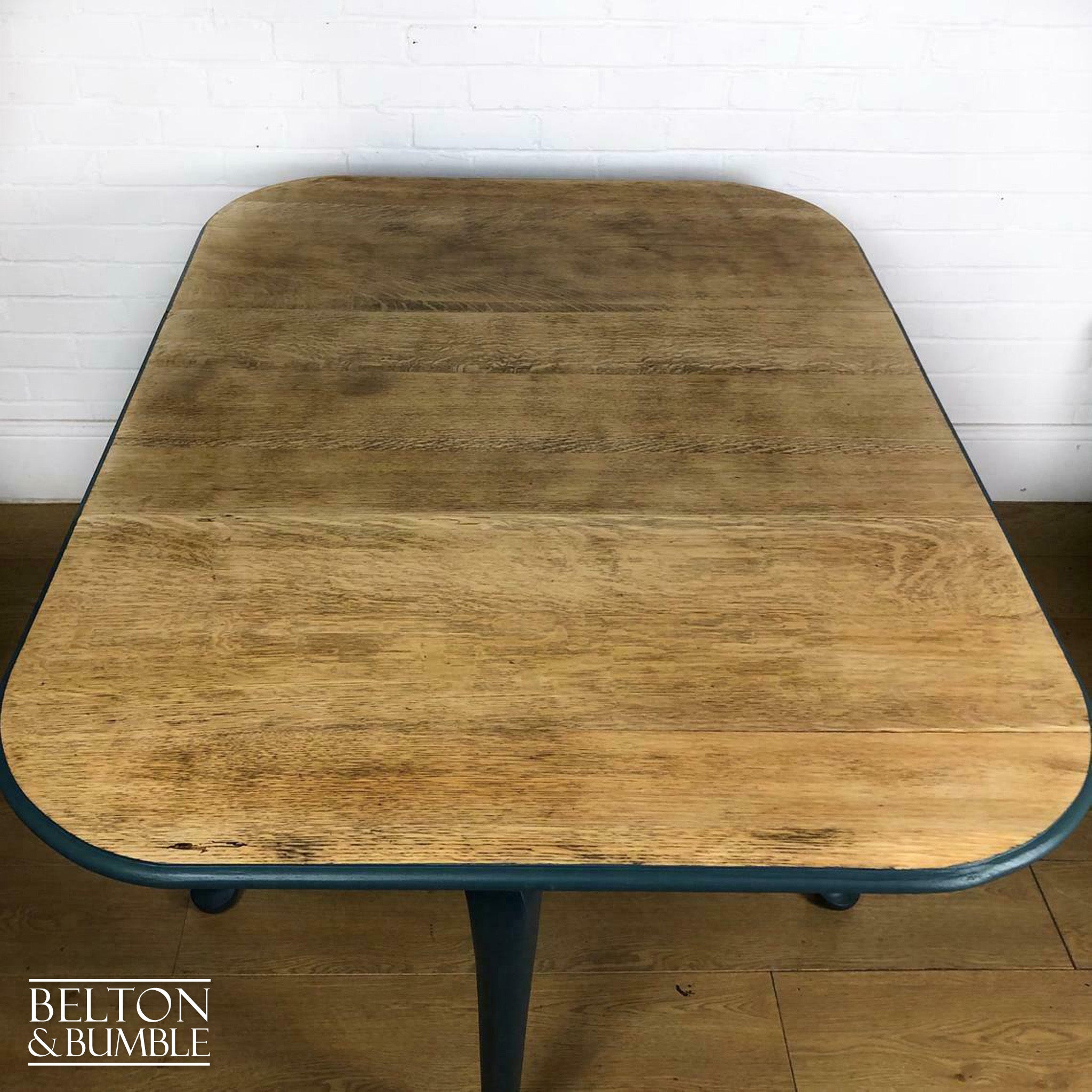 Oak Gate Leg Drop Leaf Dining Table in Green-Belton & Bumble