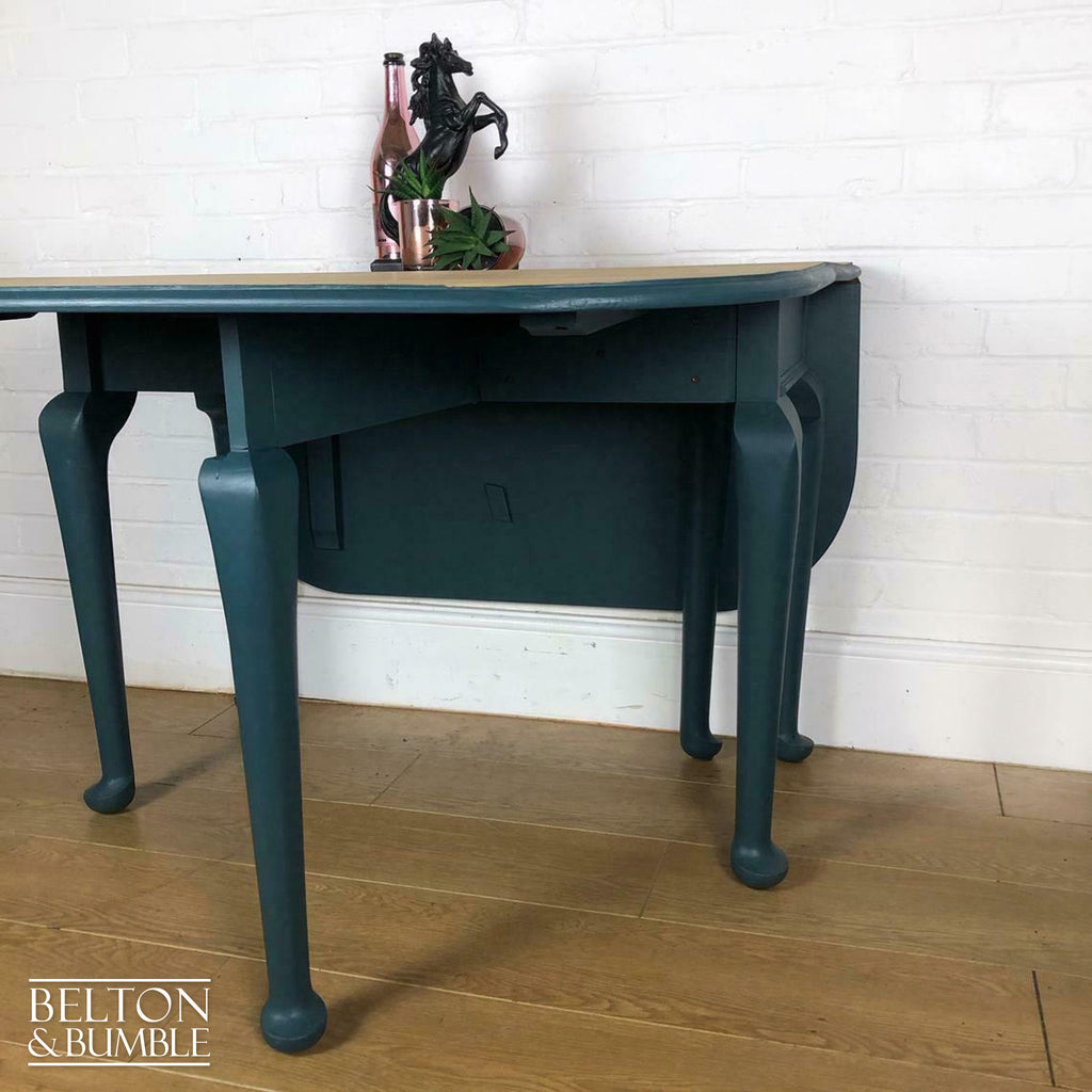 Oak Gate Leg Drop Leaf Dining Table in Green-Belton & Bumble