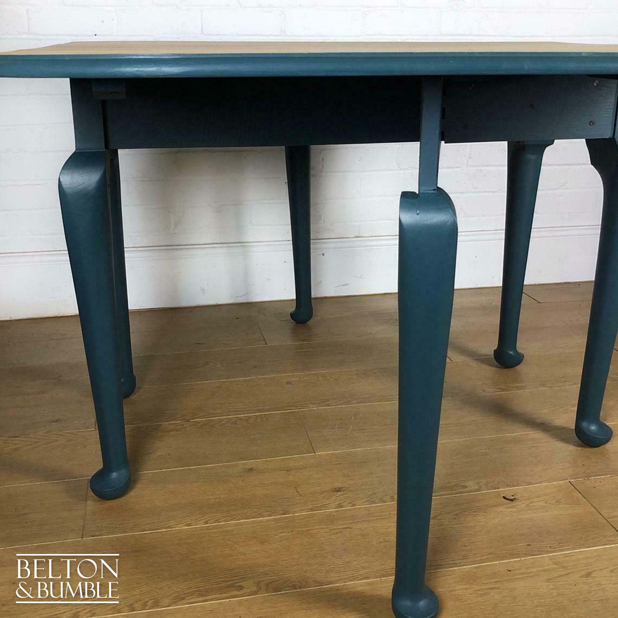 Oak Gate Leg Drop Leaf Dining Table in Green-Belton & Bumble