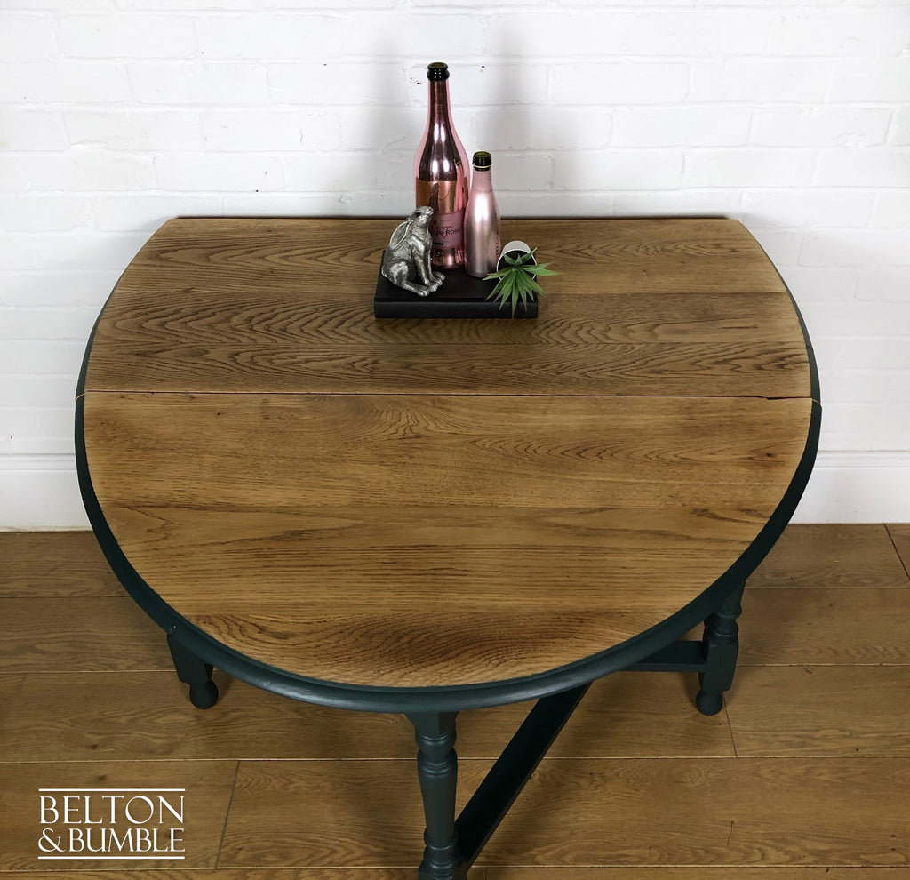 Oak Gate Leg Drop Leaf Dining Table in Green-Belton & Bumble