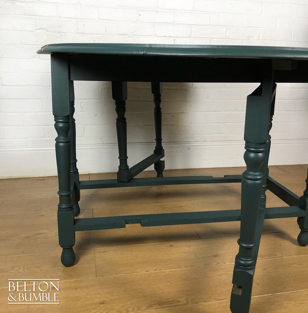 Oak Gate Leg Drop Leaf Dining Table in Green-Belton & Bumble