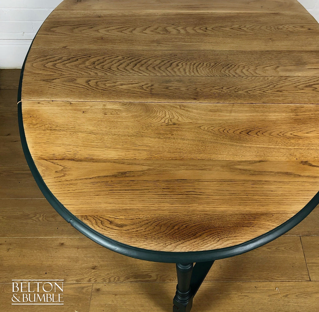 Oak Gate Leg Drop Leaf Dining Table in Green-Belton & Bumble