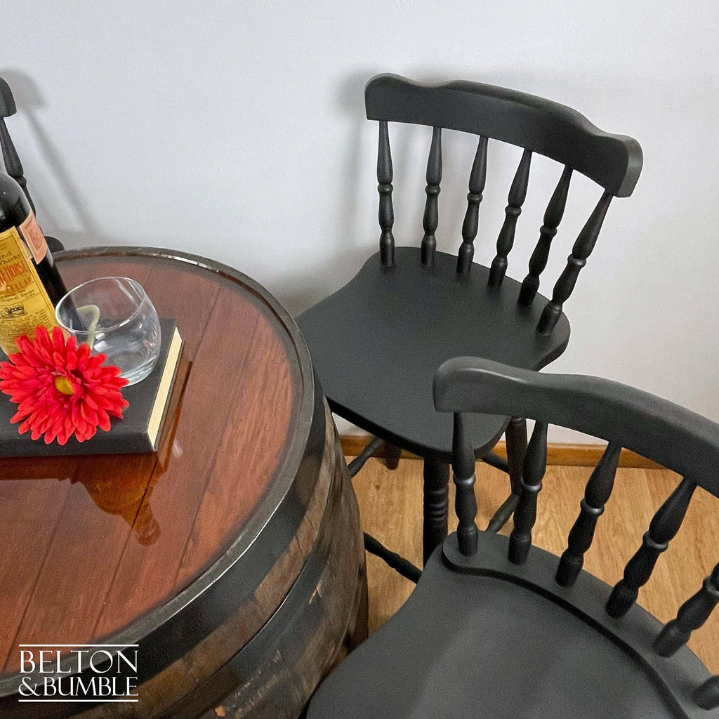 Oak Whisky Barrel Table and Four Stool Bar Set-Belton & Bumble