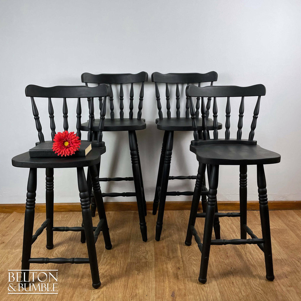 Oak Whisky Barrel Table and Four Stool Bar Set-Belton & Bumble