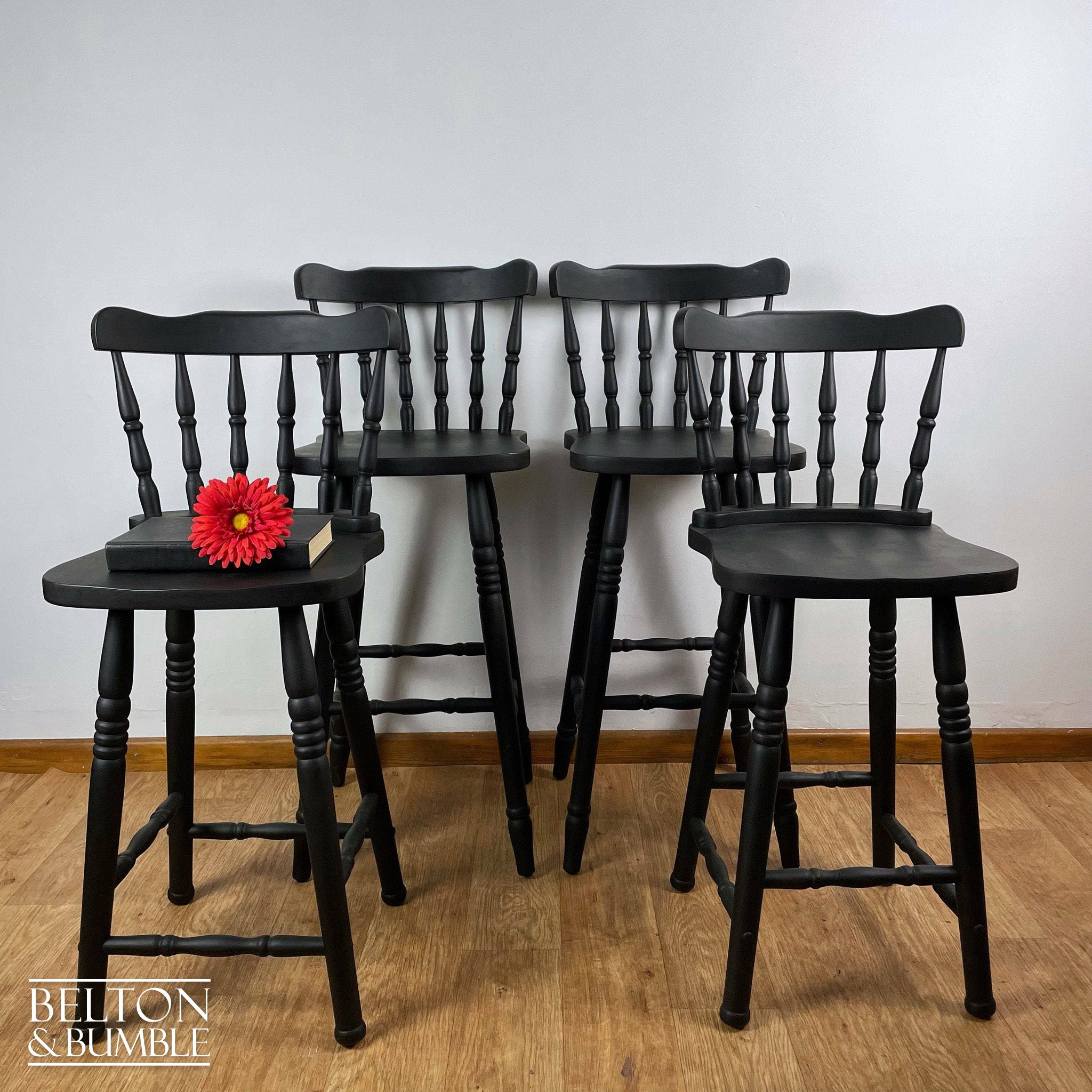 Oak Whisky Barrel Table and Four Stool Bar Set-Belton & Bumble