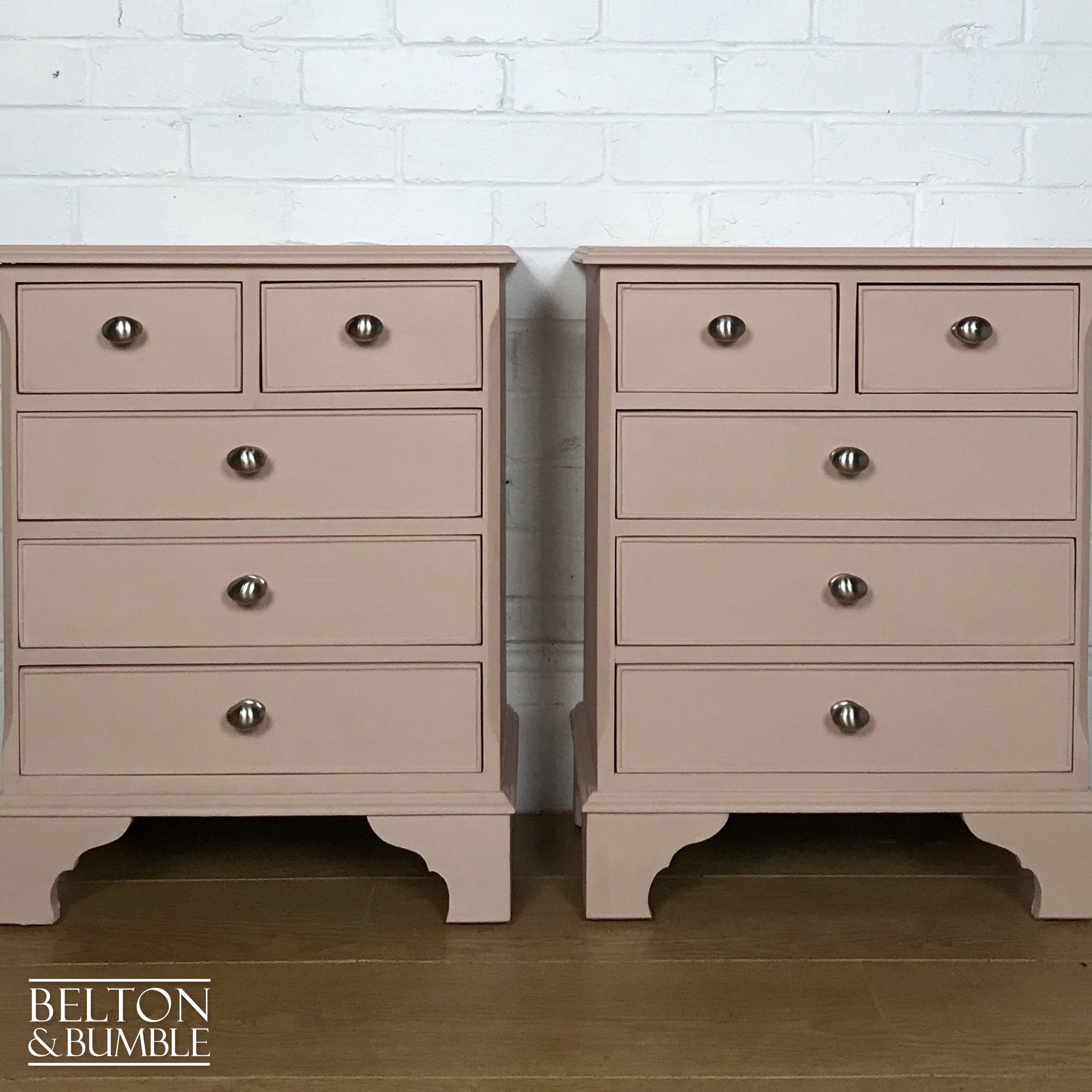 Pale Pink Matching Bedside Drawer Set-Belton & Bumble