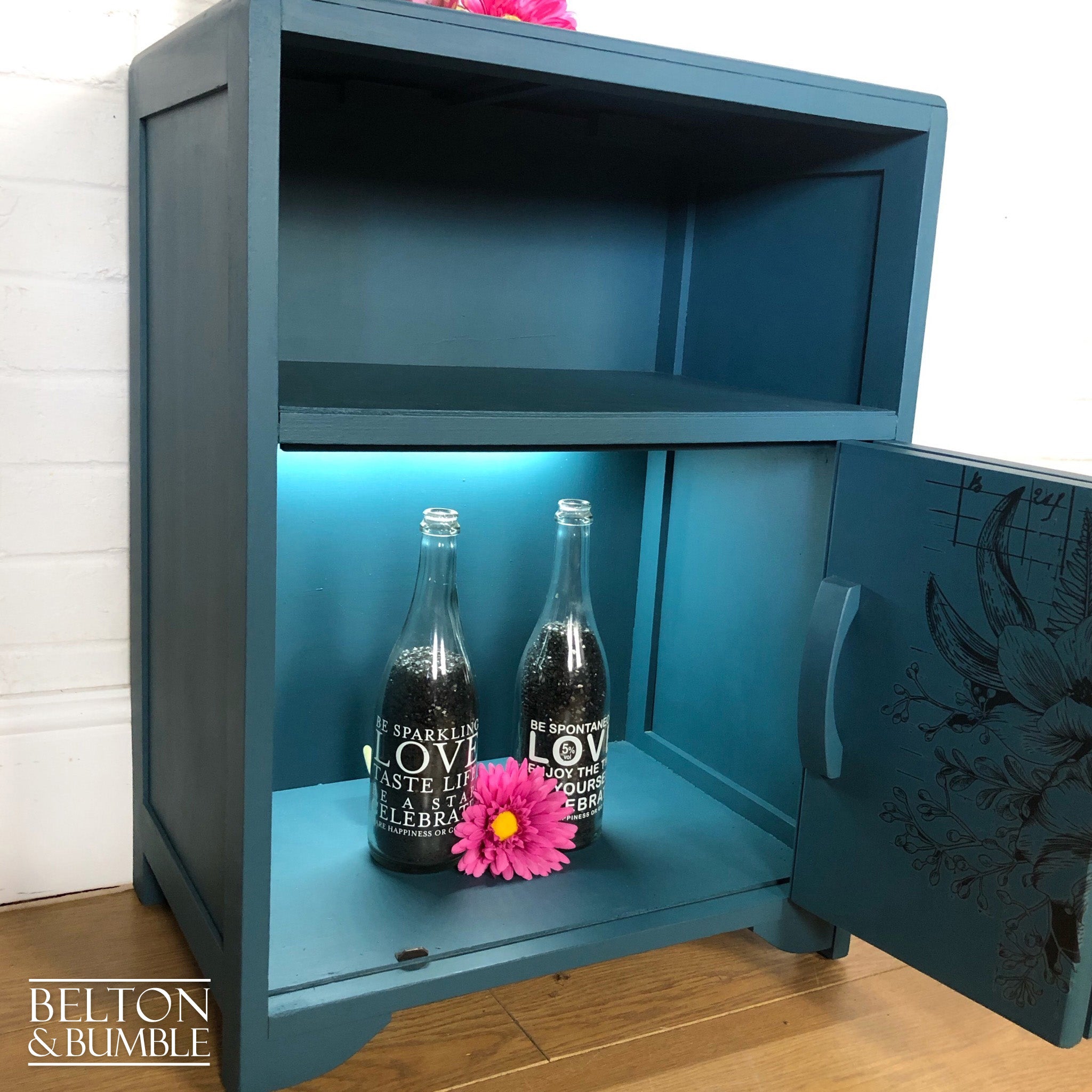 Petite Drinks Cabinet with Bifold Doors and Internal Sensor Light-Belton & Bumble
