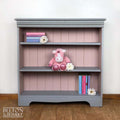 Pine Bookcase in Grey and Pink-Belton & Bumble