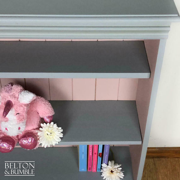 Pine Bookcase in Grey and Pink-Belton & Butler
