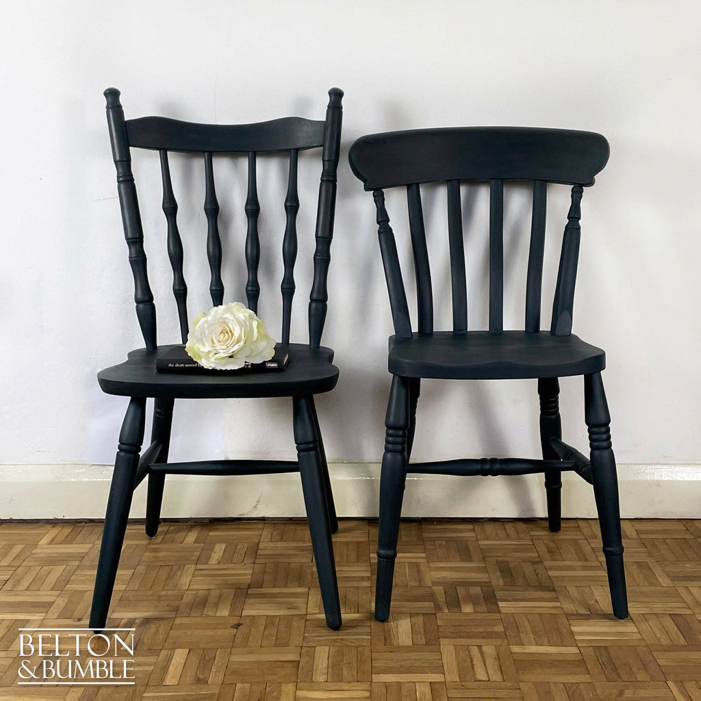 Pine Dining Table and Four Chair Set in Blue-Belton & Bumble
