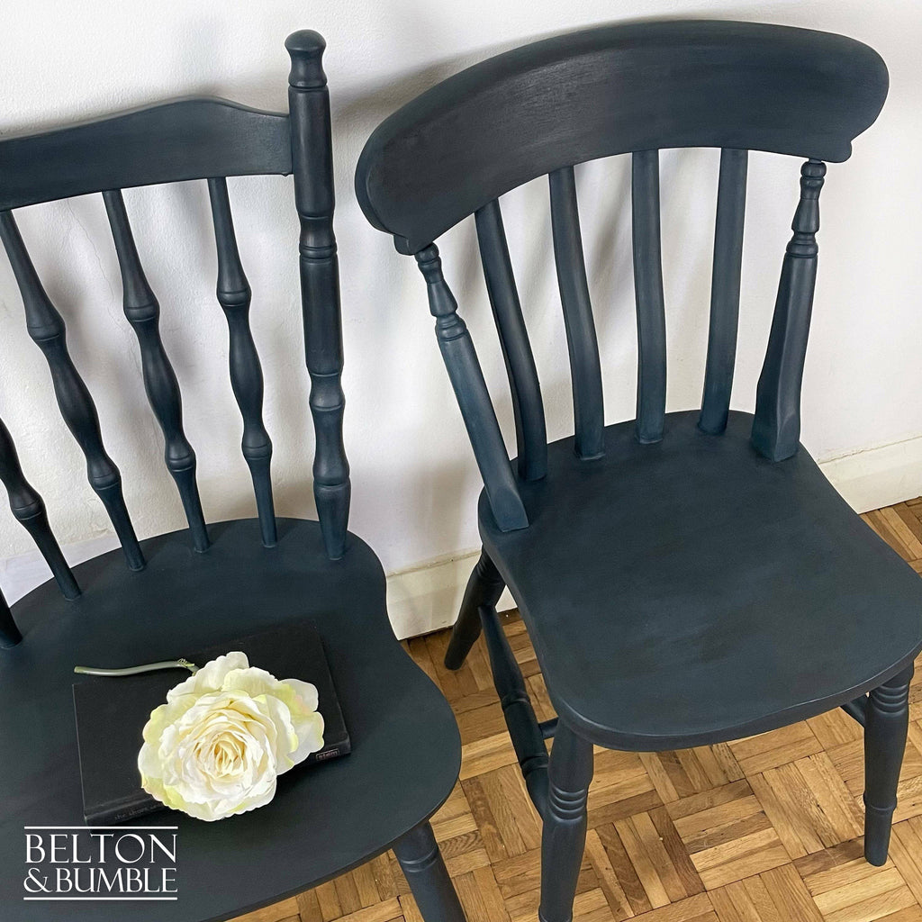 Pine Dining Table and Four Chair Set in Blue-Belton & Bumble