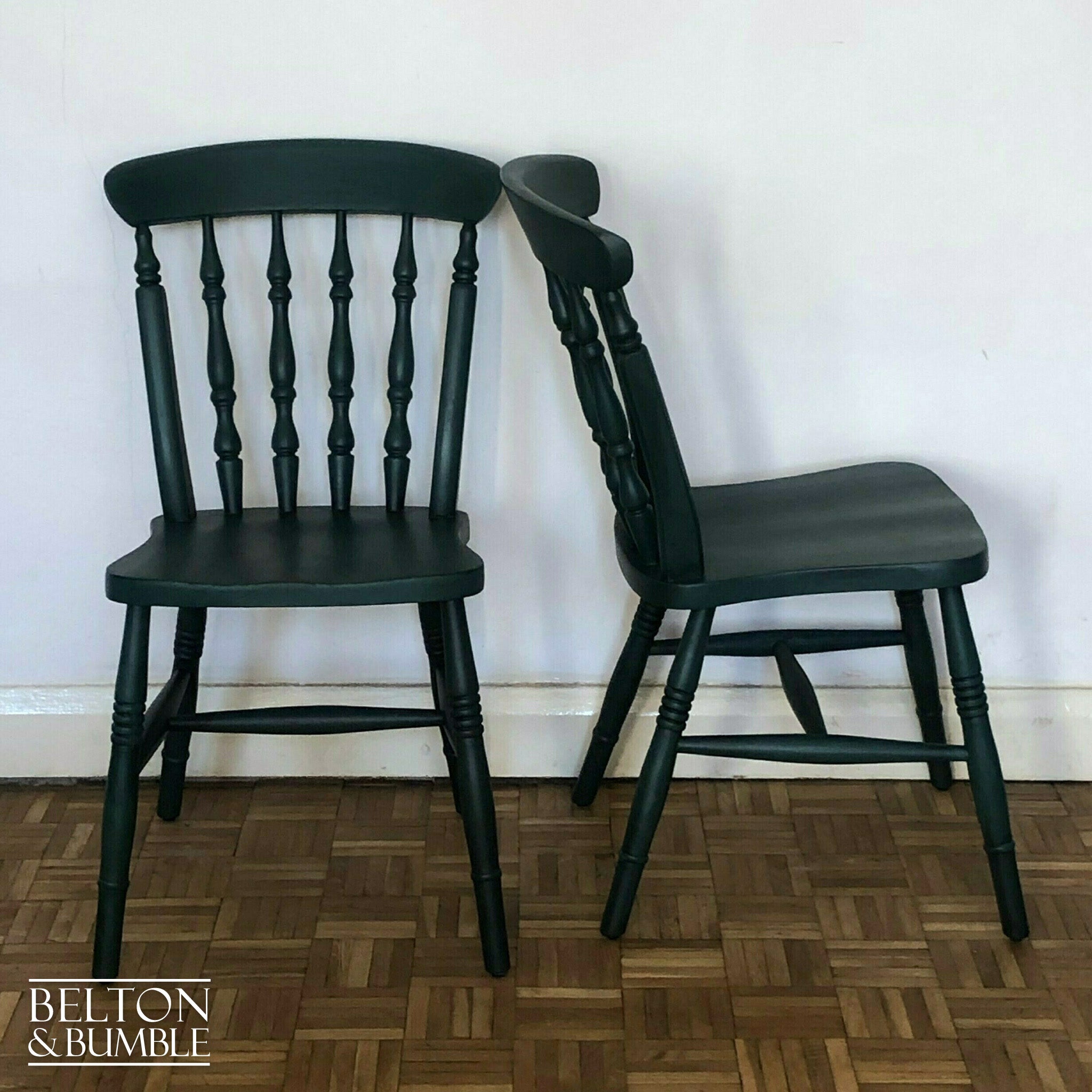 Pine Dining Table and Four Chair Set in Green-Belton & Bumble