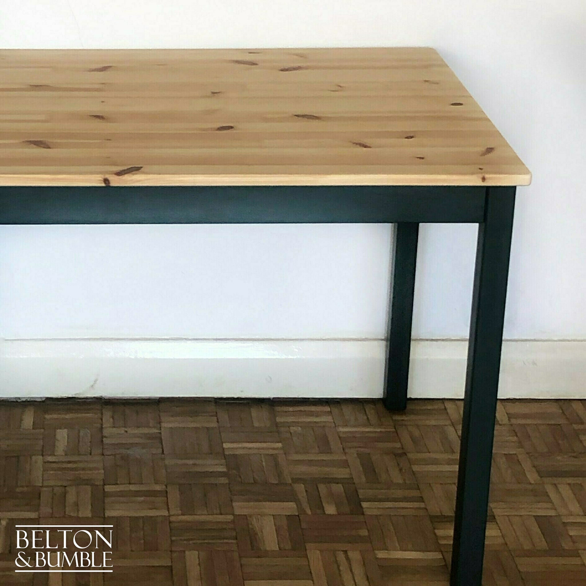 Pine Dining Table and Four Chair Set in Green-Belton & Bumble