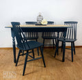 Pine Dining Table and Four Chair Set in Navy Blue-Belton & Bumble
