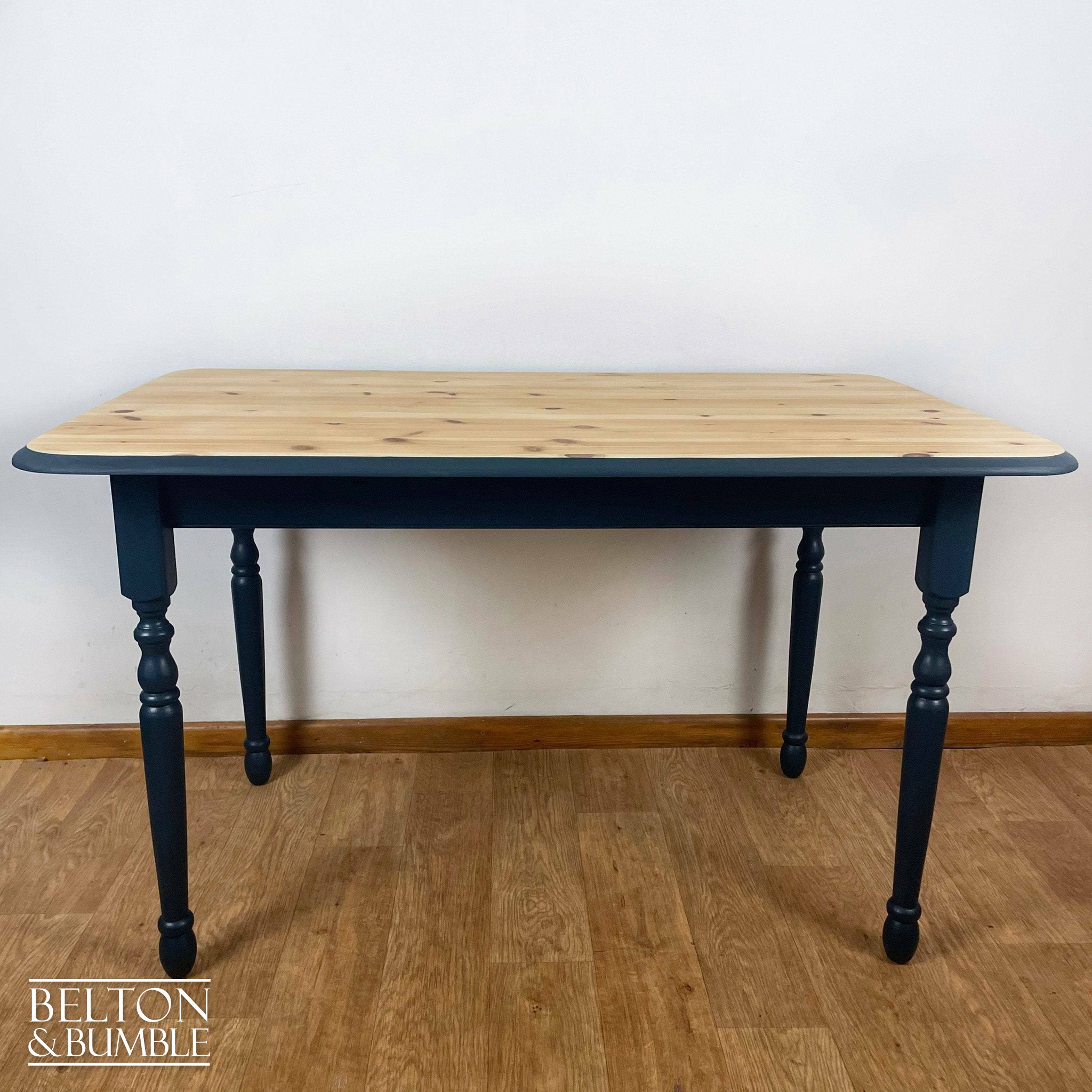 Pine Dining Table and Four Chair Set in Navy Blue-Belton & Bumble