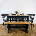 Pine Dining Table, Bench and Four Chair Set in Navy-Belton & Bumble