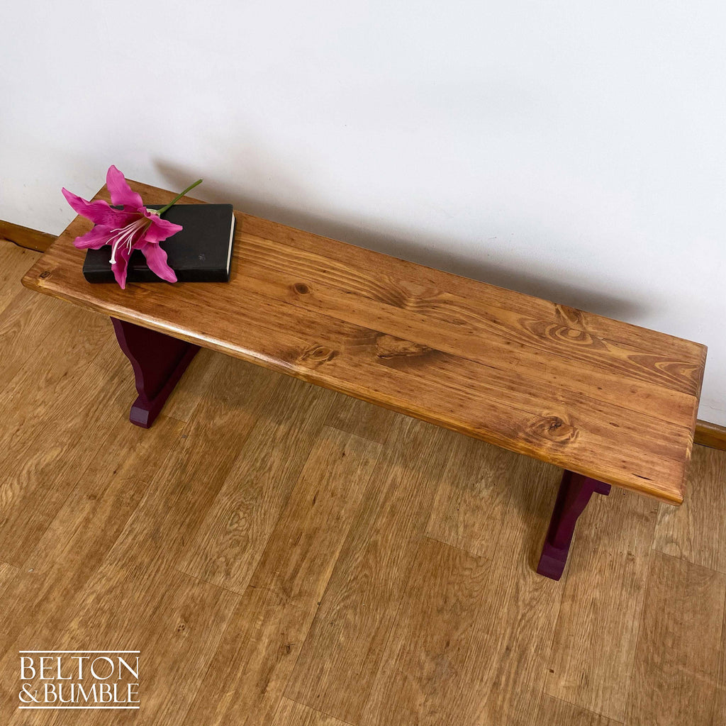 Pine Bench for Hallway or Dining Table in Deep Plum-Belton & Bumble