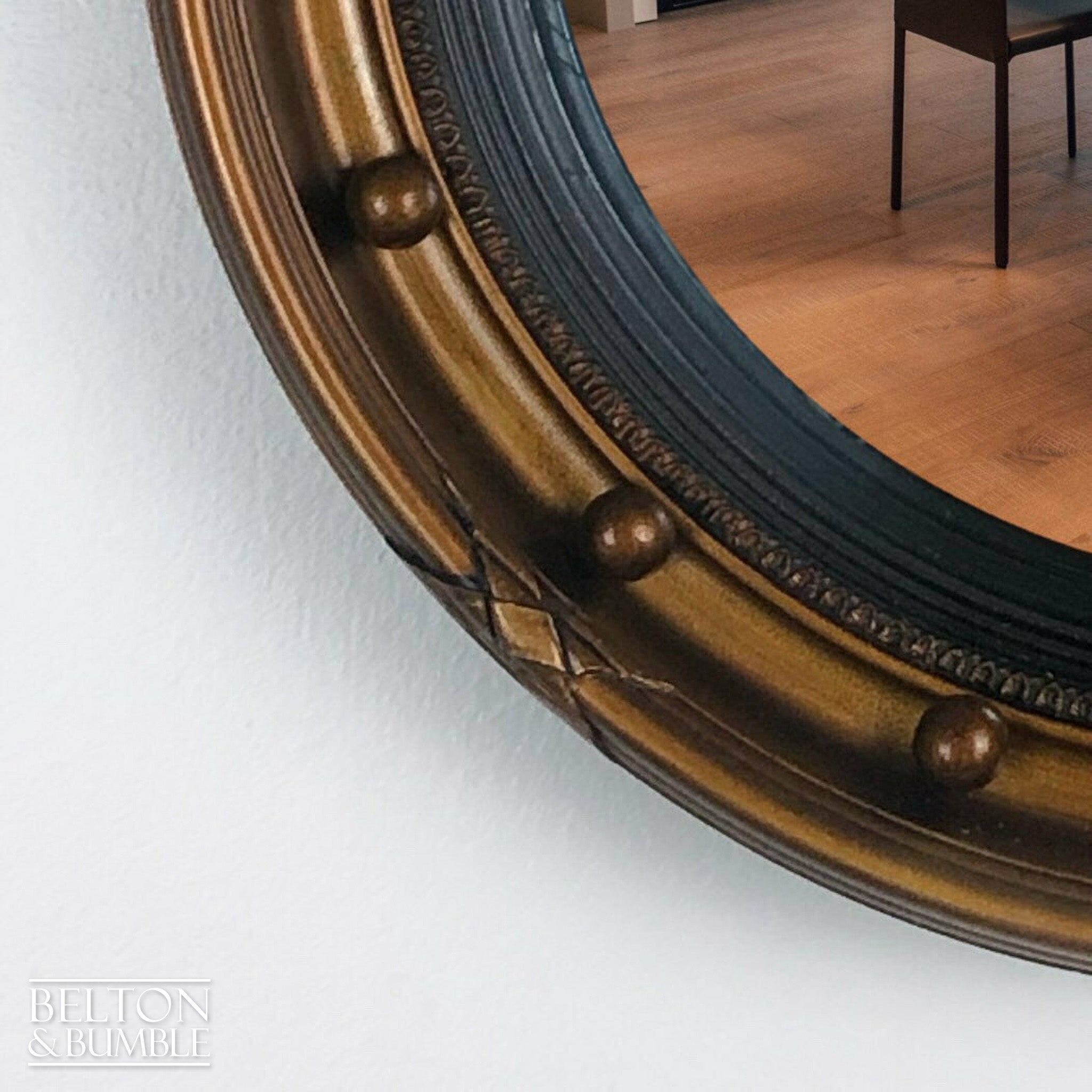“Porthole” Convex Wall Hanging Mirror in Copper and Black-Belton & Bumble