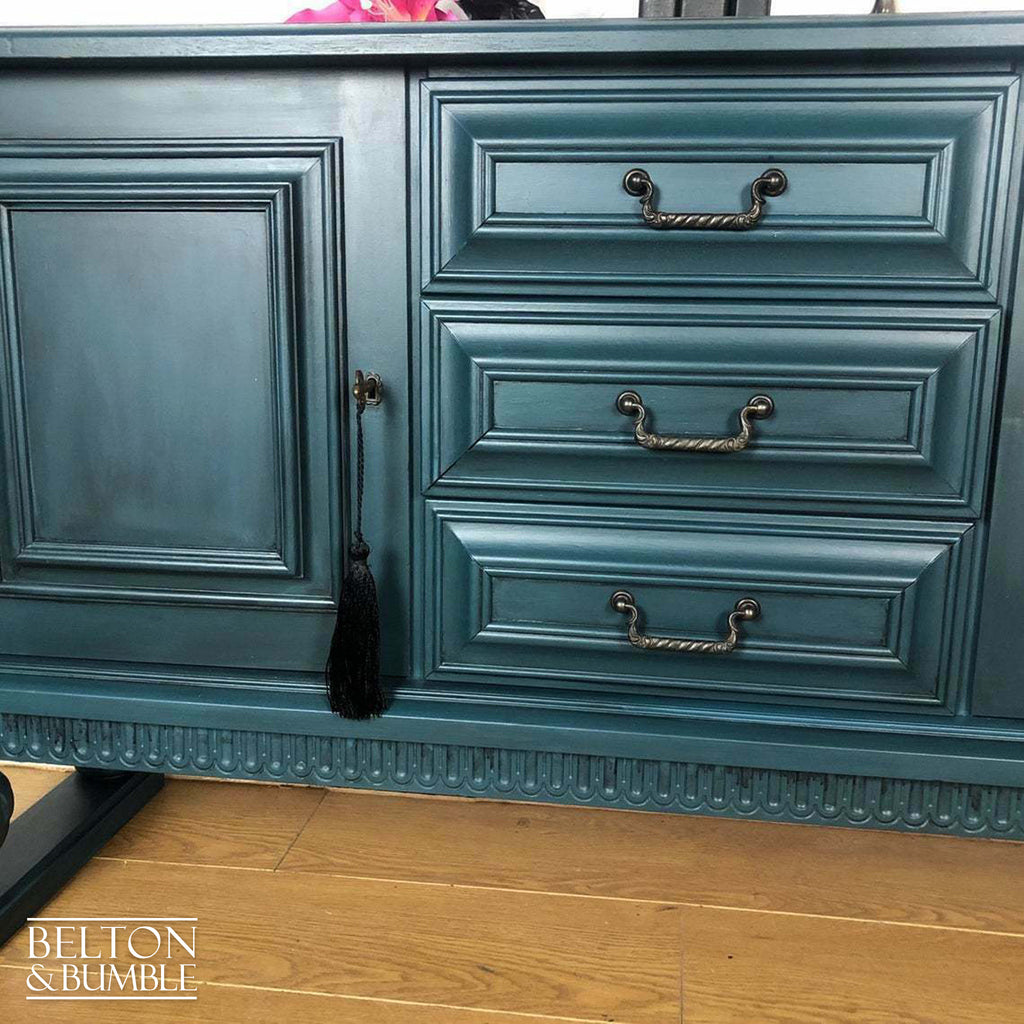 Sideboard with Carved Detail in Blue-Belton & Bumble