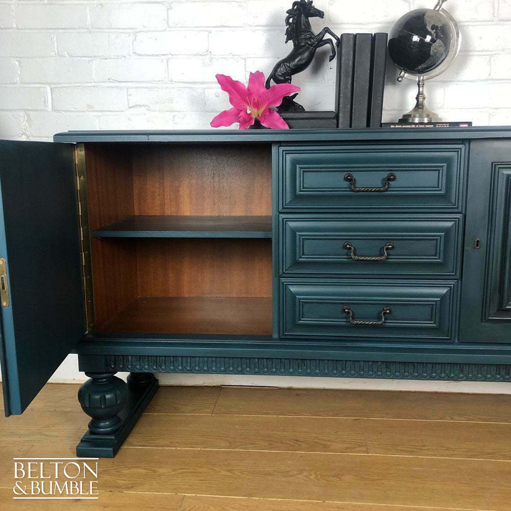 Sideboard with Carved Detail in Blue-Belton & Bumble