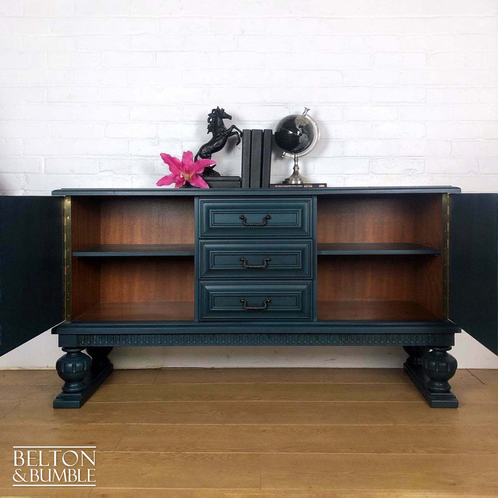Sideboard with Carved Detail in Blue-Belton & Bumble