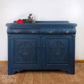 Carved Sideboard in Dark Blue-Belton & Bumble
