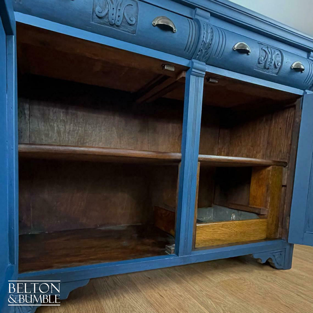 Carved Sideboard in Dark Blue-Belton & Bumble