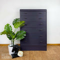 Six Drawer Chest of Drawers in Dark Purple by Beeanese-Belton & Bumble