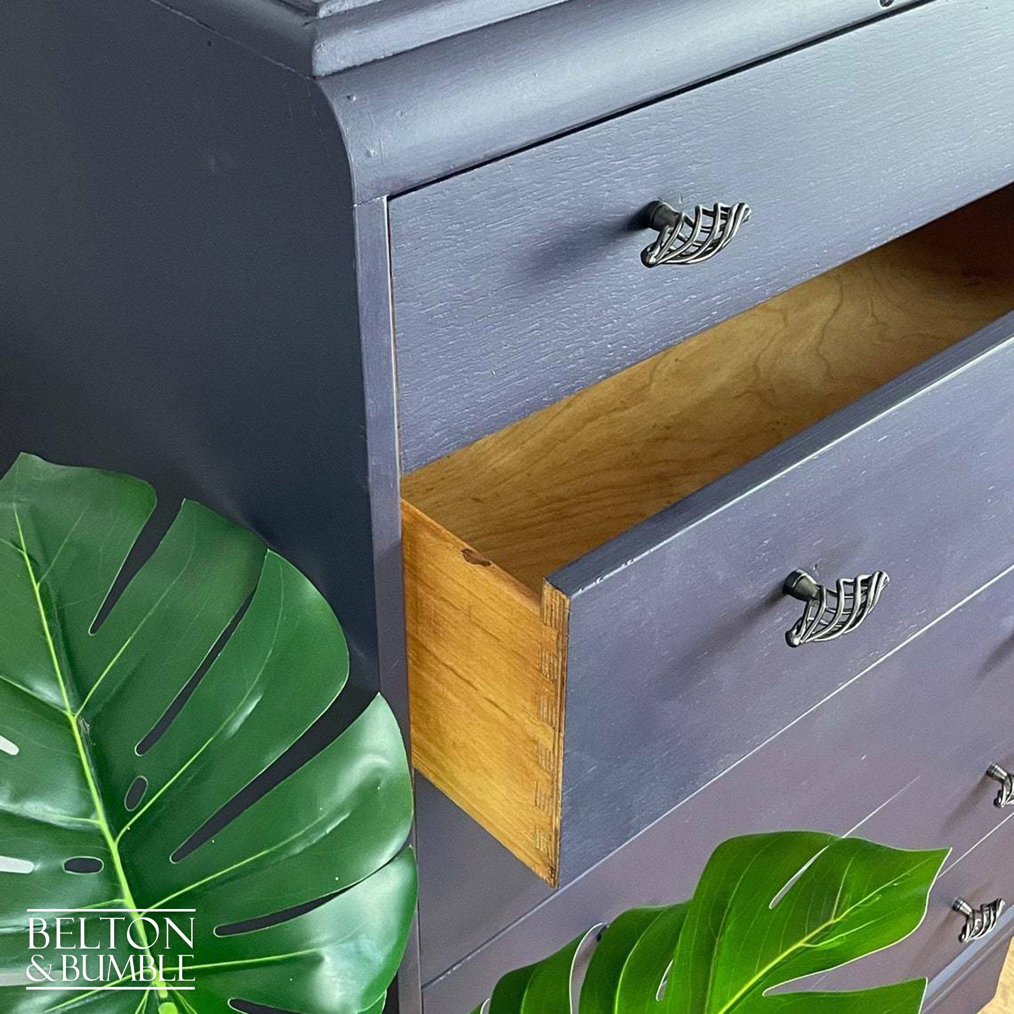 Six Drawer Chest of Drawers in Dark Purple by Beeanese-Belton & Bumble